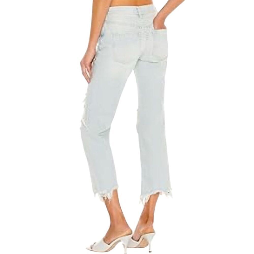 Free People We The Free Maggie Jeans Women's 25 Blue Distressed Mid-Rise Crop - Picture 3 of 16